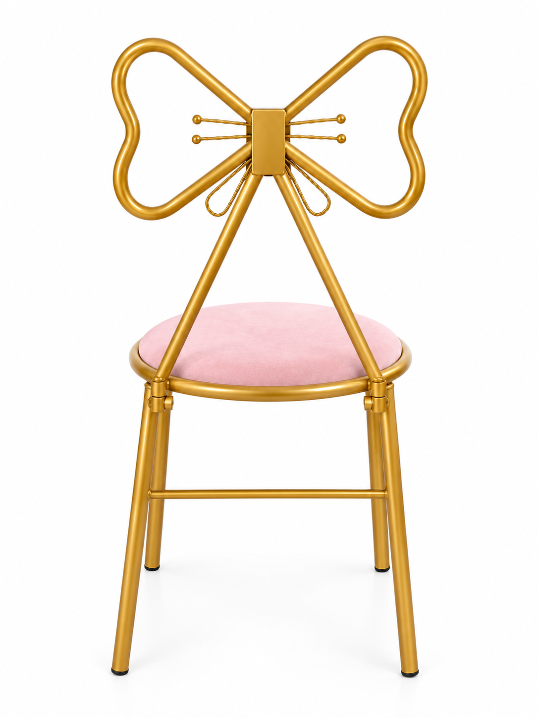 Kids Gold Pink Bow Chairs