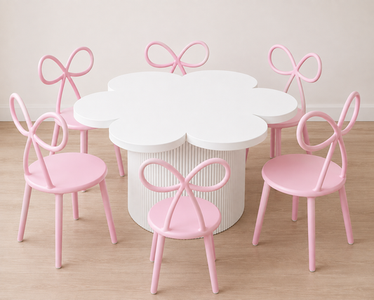 Flower Table and Pink Bow Chairs