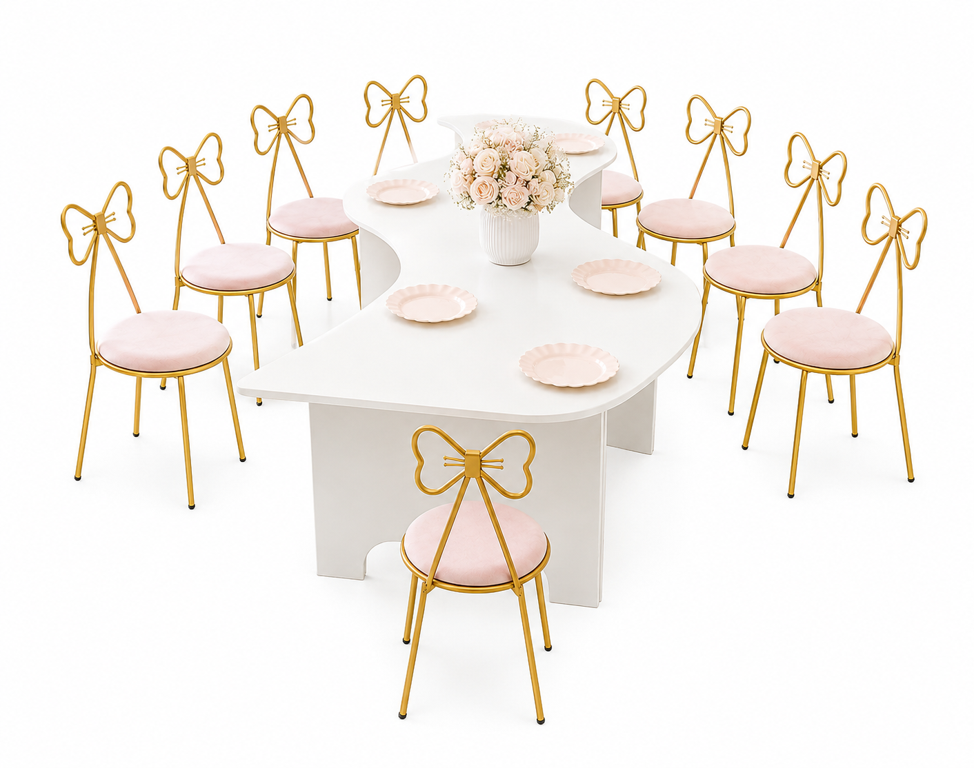 Wavy Gold Bow Table Package