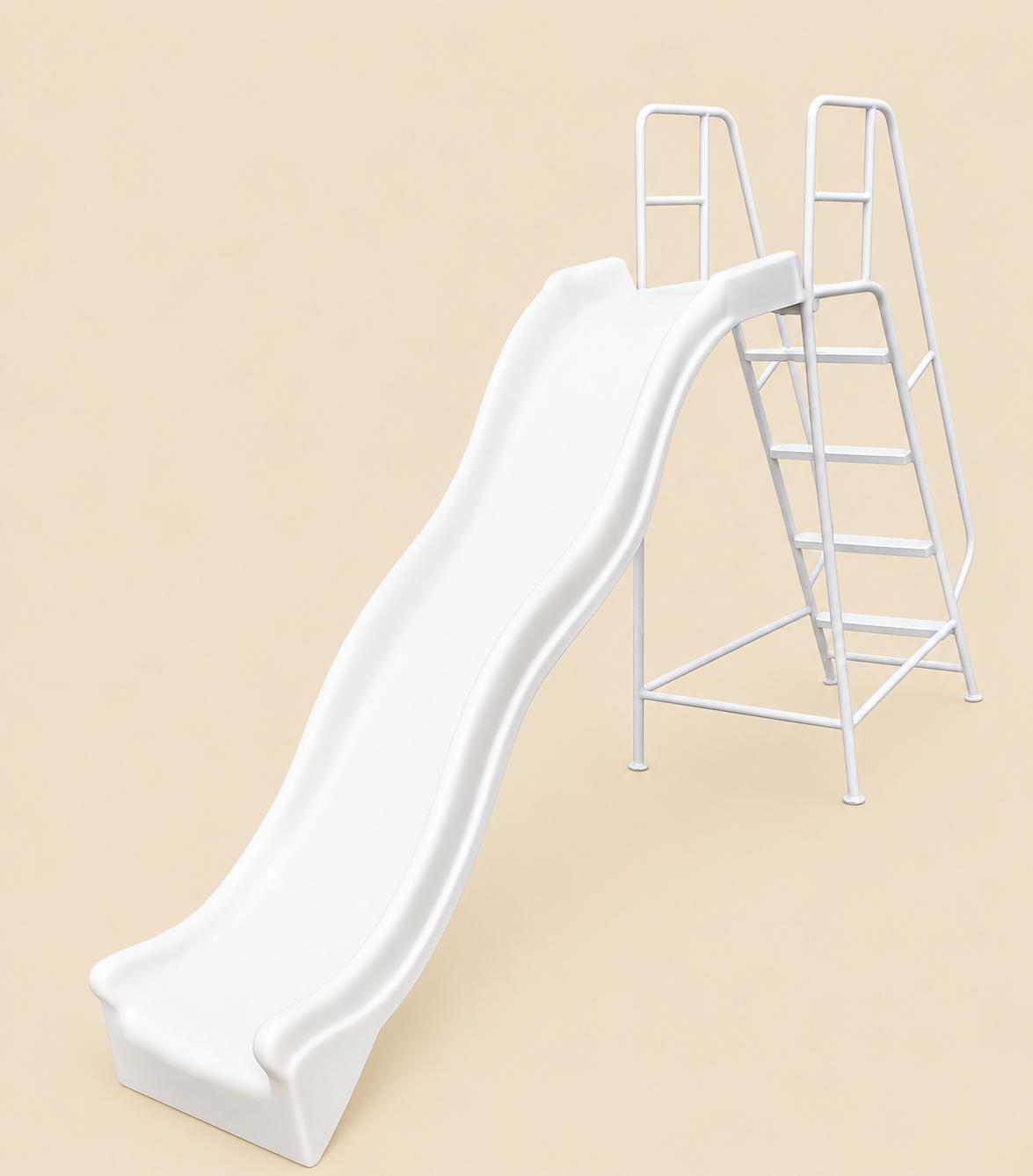 White kids slide with ladder