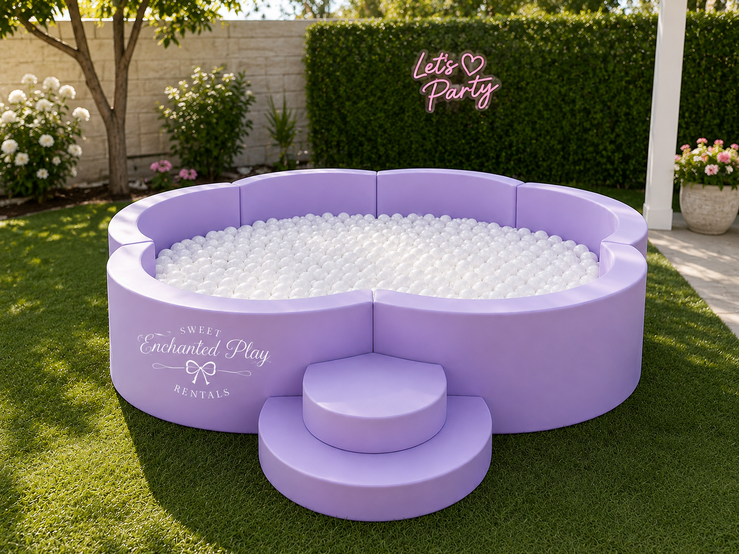 Lilac Flower Ball Pit Rental
