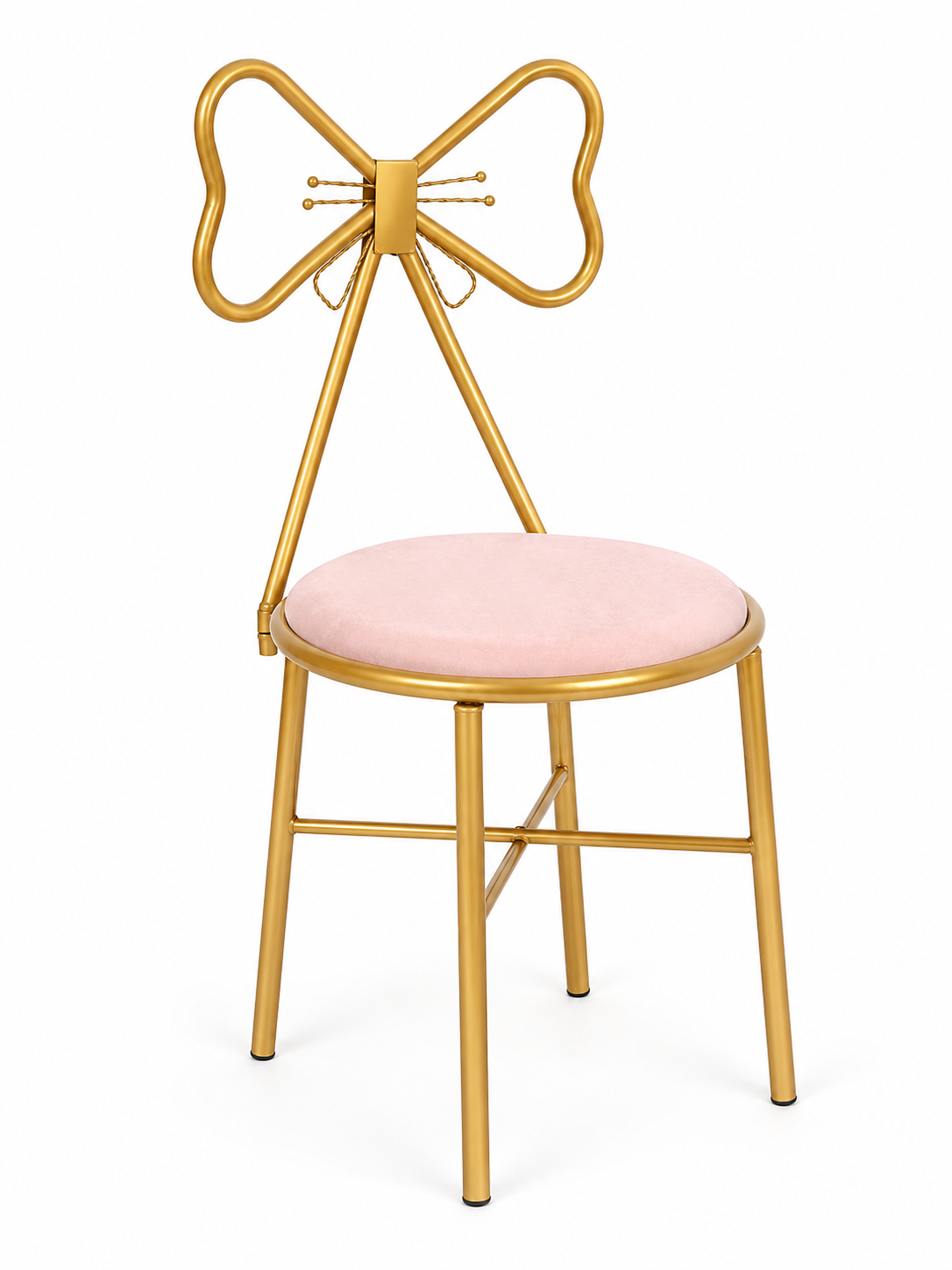 Kids Gold Pink Bow Chairs